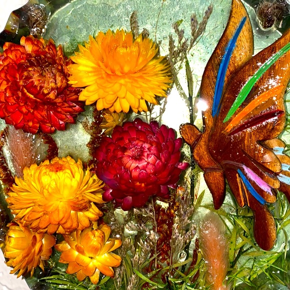 Flowers and Butterfly Wall Hanging - Picture 2 of 6